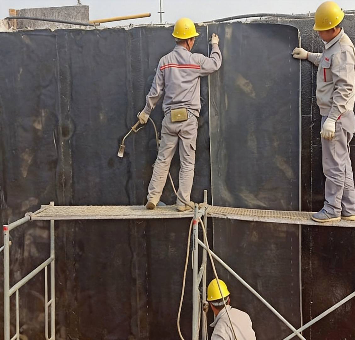 Below-grade waterproofing detail installation