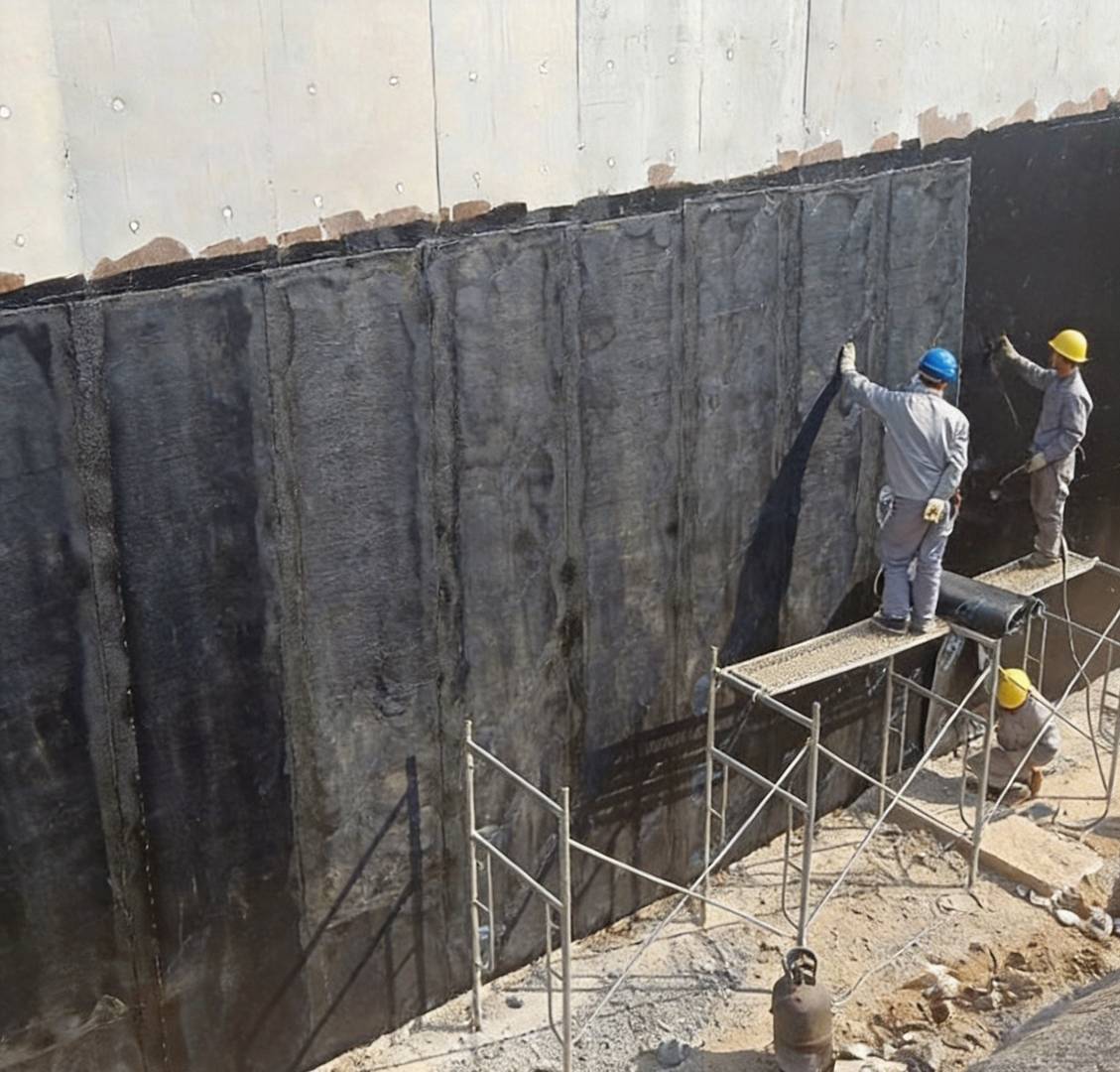 Waterproofing at a below-grade wall and slab transition