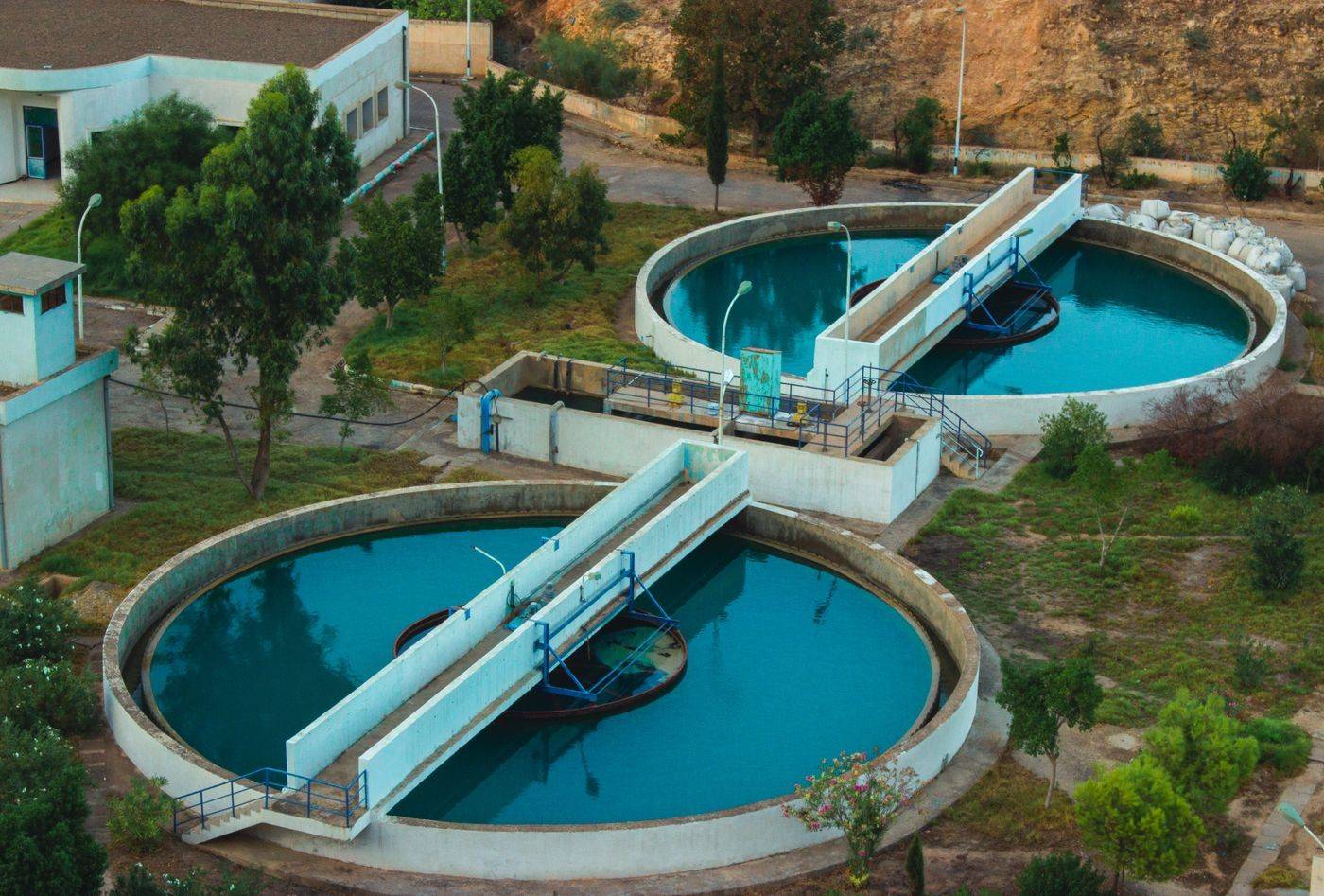 Water treatment basins and process structures