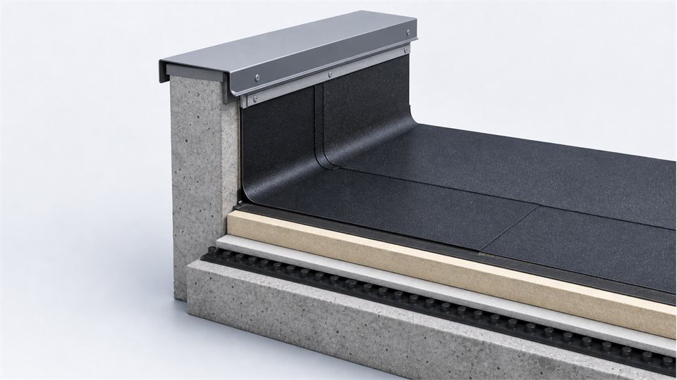 Parapet Upstand and Termination annotated technical illustration