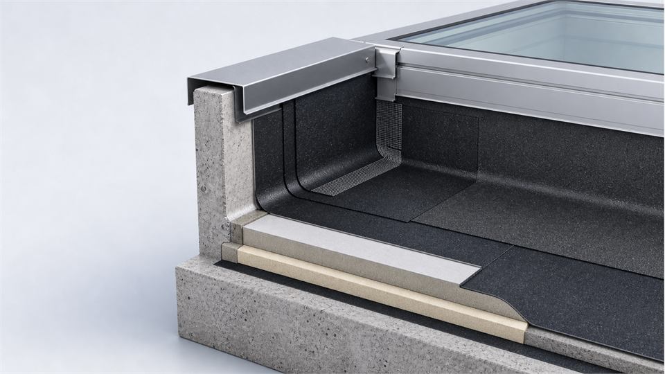Rooflight Curb annotated technical illustration