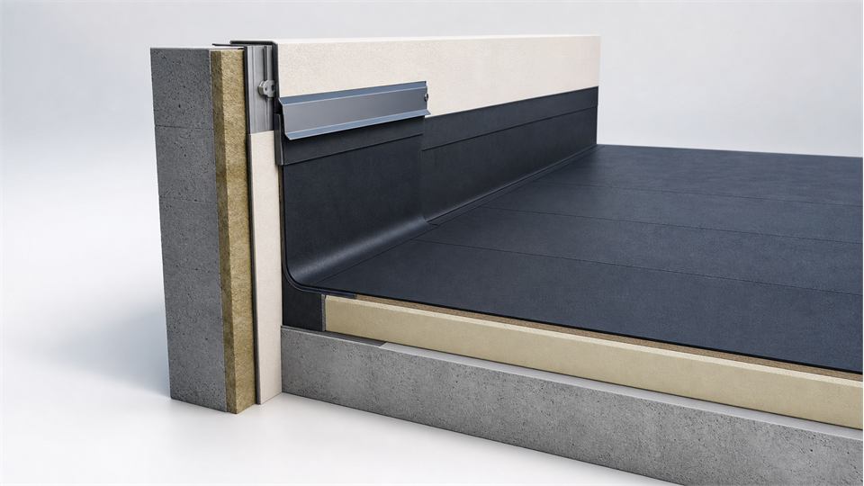 Roof-to-Wall Upstand annotated technical illustration