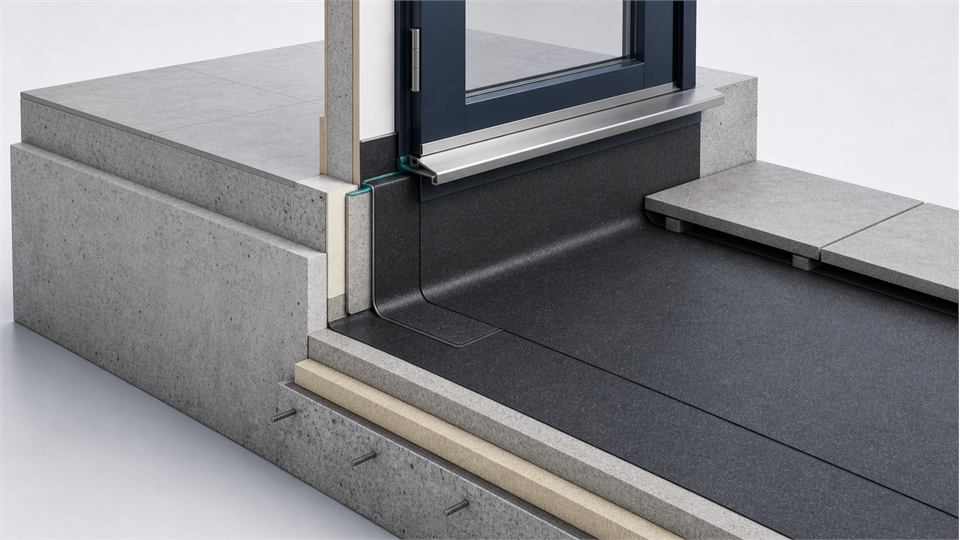 Roof Access Door and Raised Threshold annotated technical illustration
