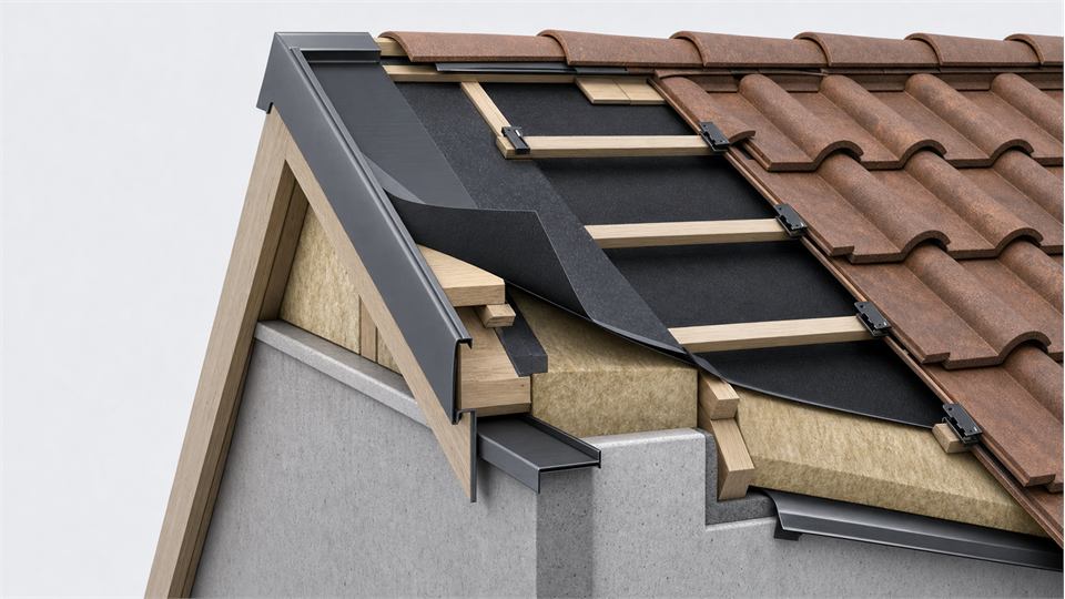 Gable Verge and Barge Detail annotated technical illustration