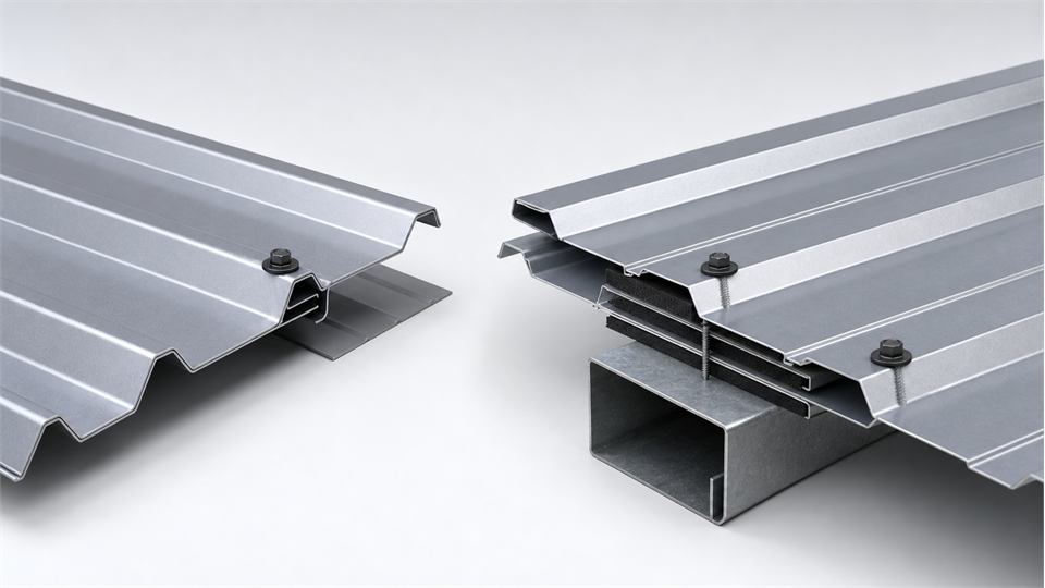 Profiled Metal Sheet Side and End Laps annotated technical illustration