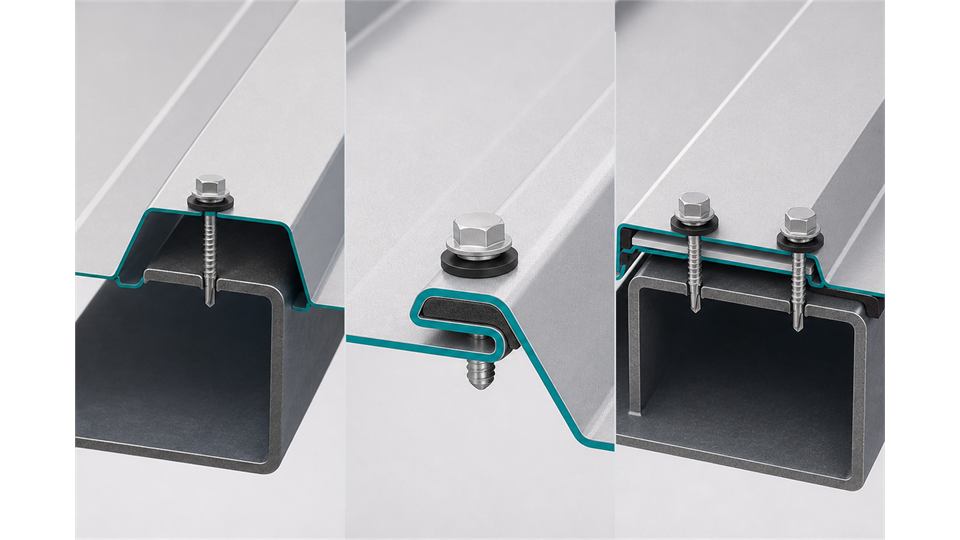 Metal Roof Screws, Laps and Sheet Ends annotated technical illustration