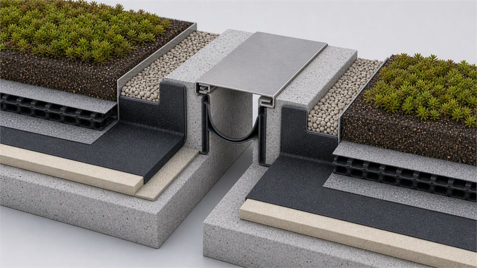 Green Roof Movement Joint annotated technical illustration