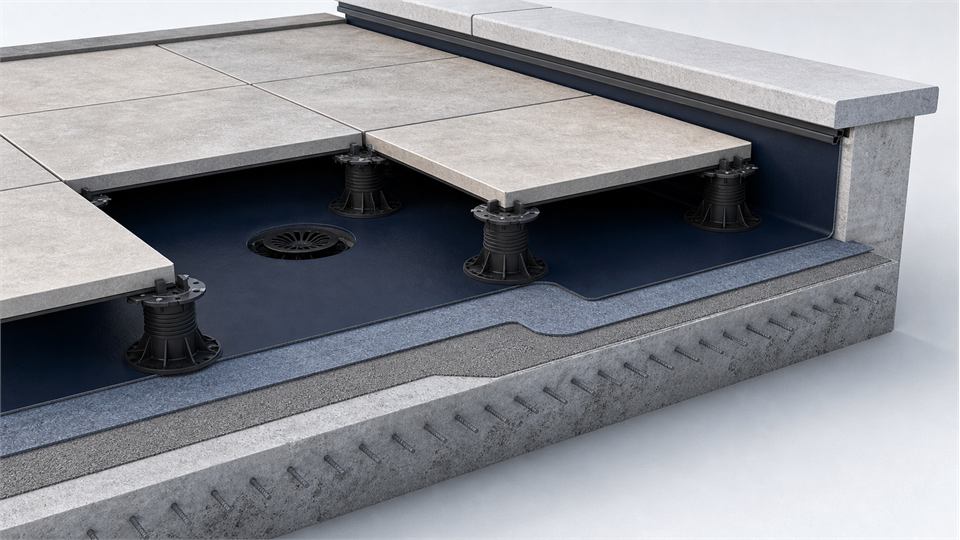 Raised Paving System annotated technical illustration