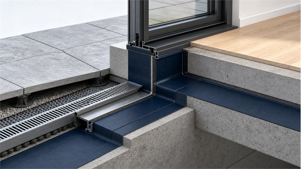 Terrace Threshold and Interior-Exterior Junction annotated technical illustration