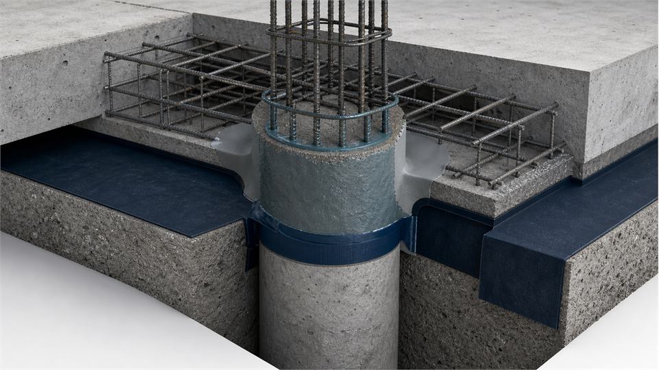 Pile Head Waterproofing annotated technical illustration