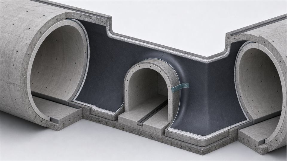 Tunnel Cross Passage annotated technical illustration