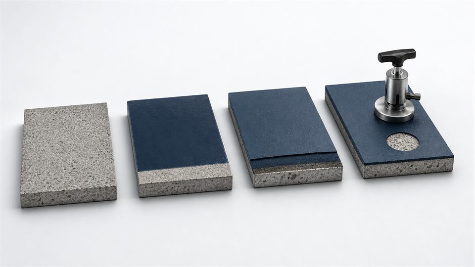 Substrate Preparation, Bonding and Pull-Off Testing annotated technical illustration