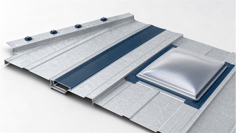 Metal Roof Screw, Lap and Rooflight Repair annotated technical illustration